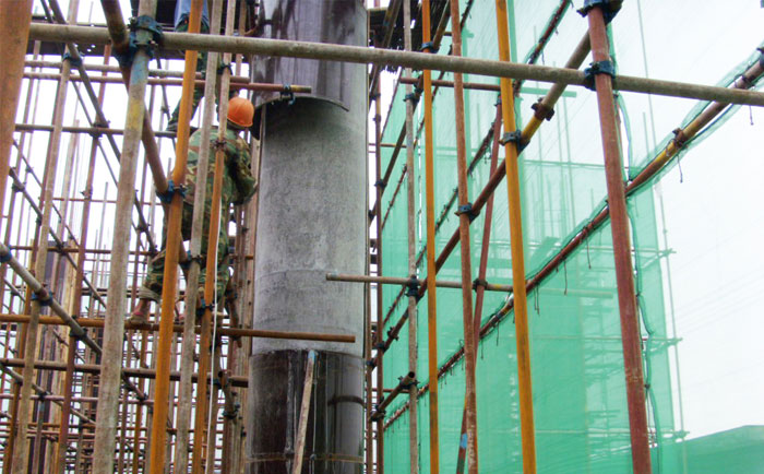 【圆柱木模】悬挂式偏心块振动成组立混凝土圆柱子模具模板